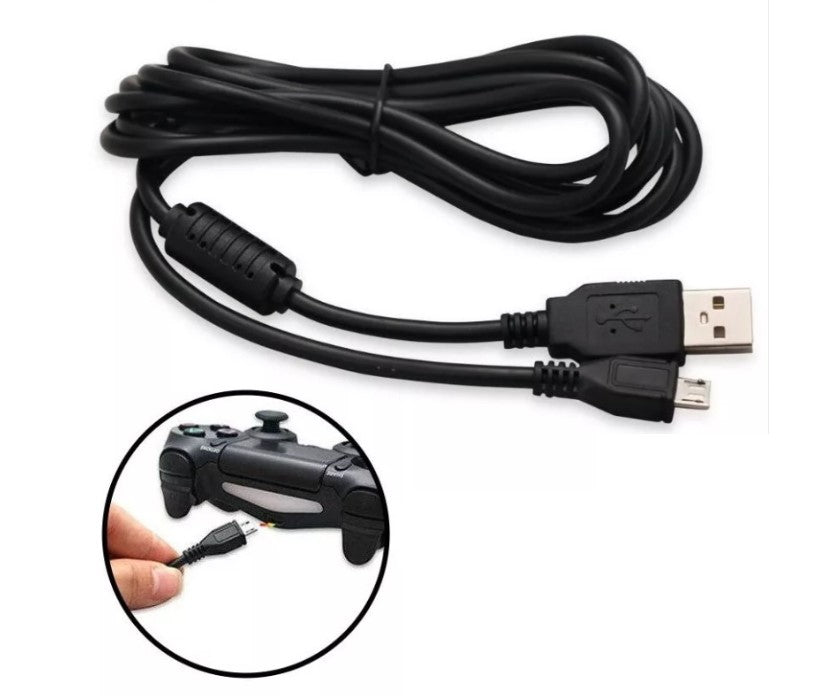 Cable USB-A a Micro USB PS4 Controller 1.8M [Mayorista]