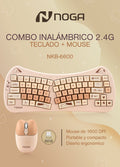 Combo Inalámbrico Noga NKB-6600 Teclado Ergonómico y Mouse Beige [Mayorista]