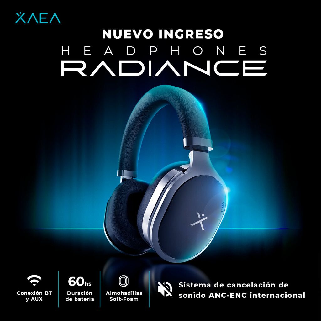 XAEA Headphones Radiance ANC-ENC Bluetooth 60hs [Mayorista]