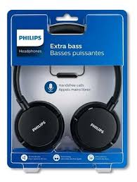 Philips Headphones Extra Bass Negro con Micrófono [Mayorista]