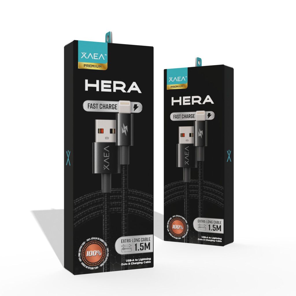 XAEA Hera Cable USB-A a Lightning Fast Charge 1.5M Premium [Mayorista]