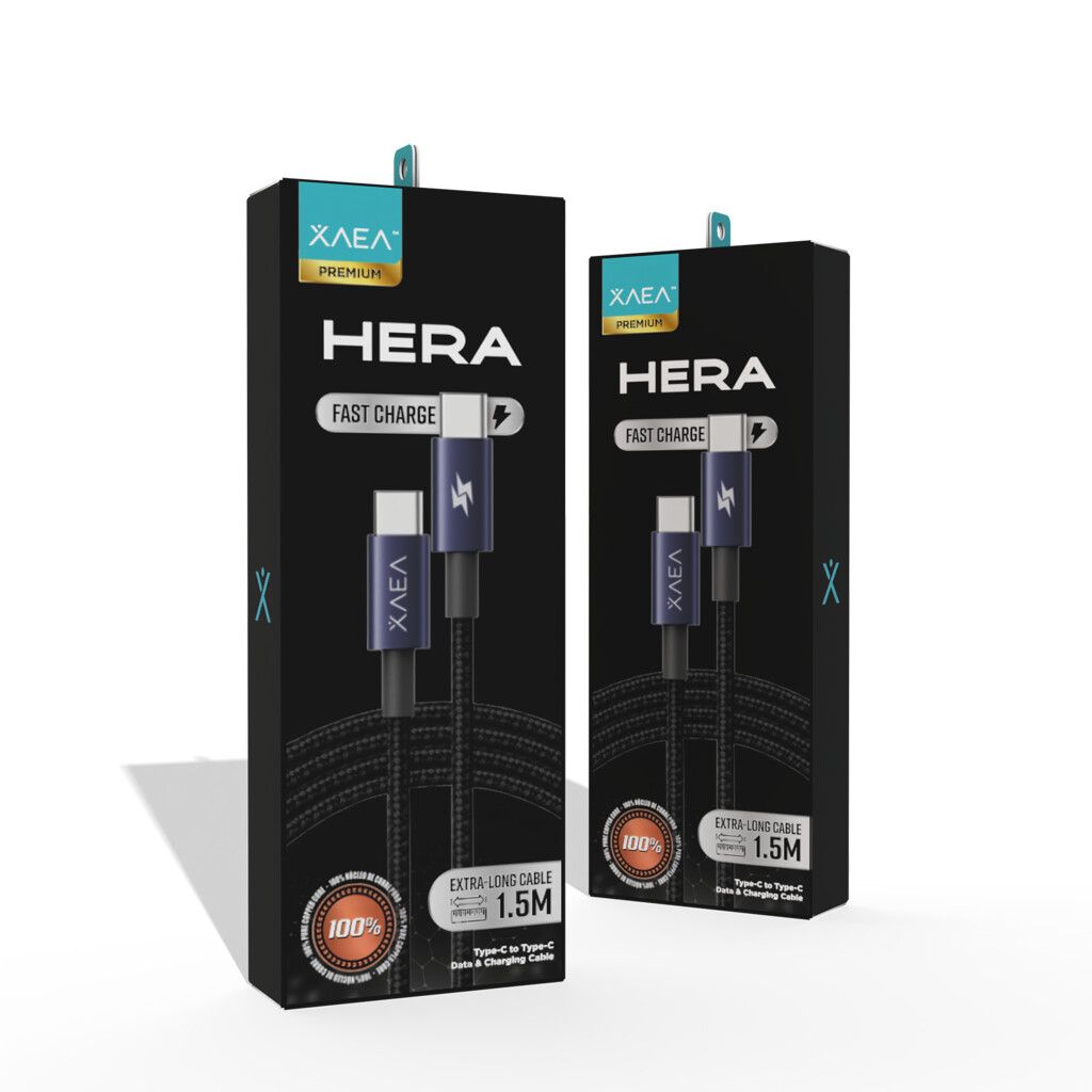 XAEA Hera Cable USB-C a USB-C Fast Charge 1.5M Premium [Mayorista]