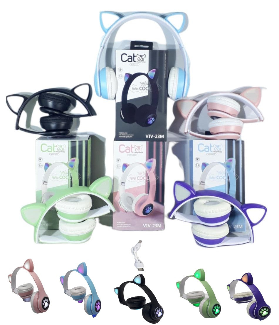 Cat Ear VIV-23M Auriculares Bluetooth Orejas de Gato LED [Mayorista]