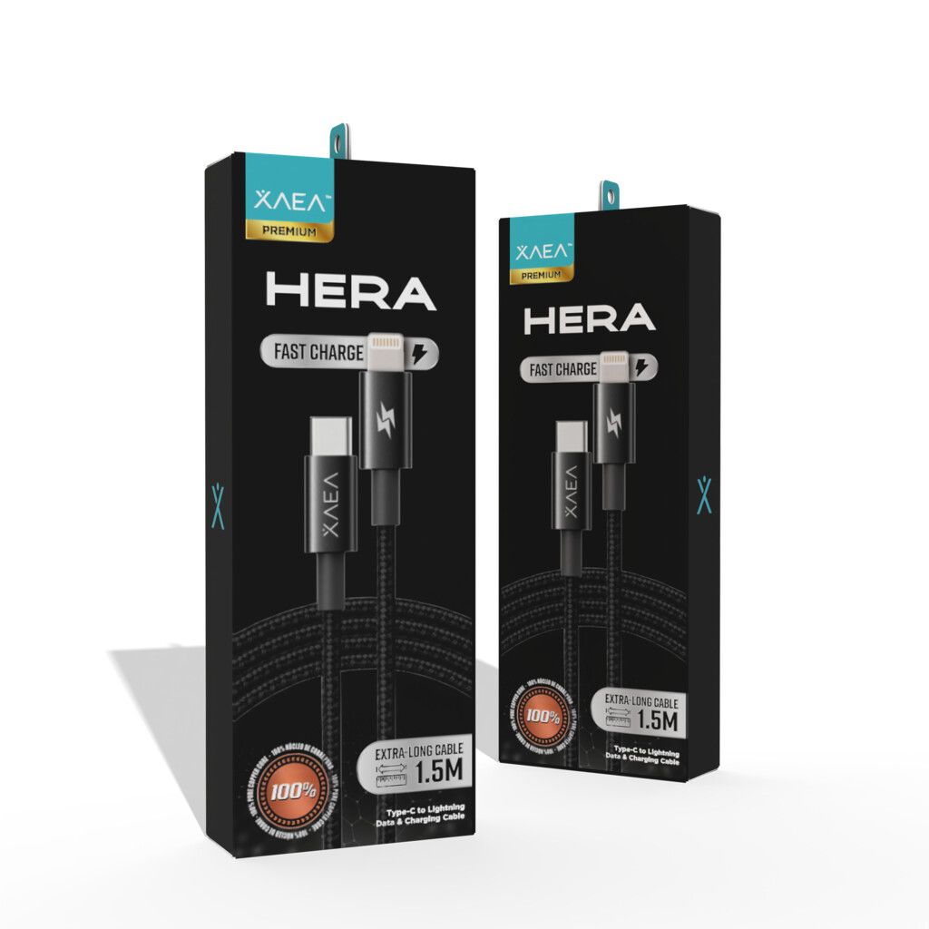 XAEA Hera Cable USB-C a Lightning Fast Charge 1.5M Premium [Mayorista]