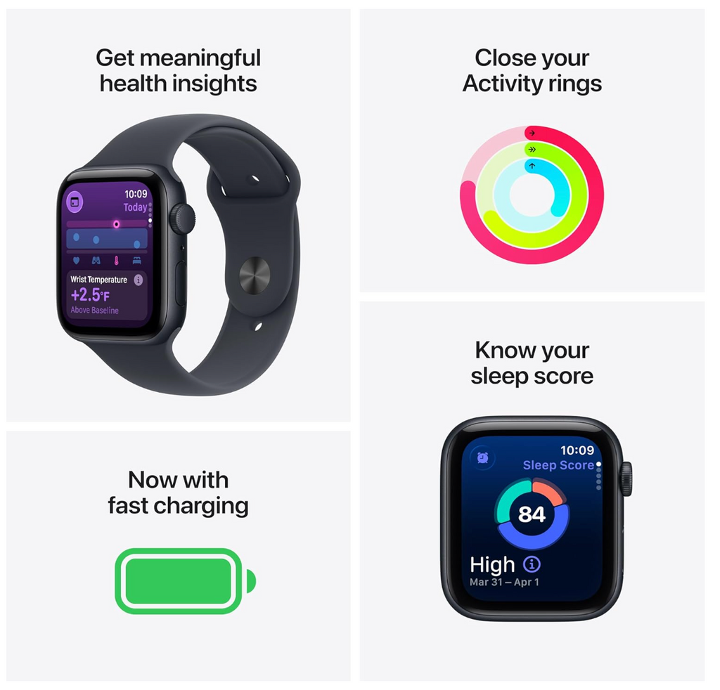 Apple Watch SE 3 (GPS) 44mm Midnight Aluminum Case with Midnight Sport Band M/L