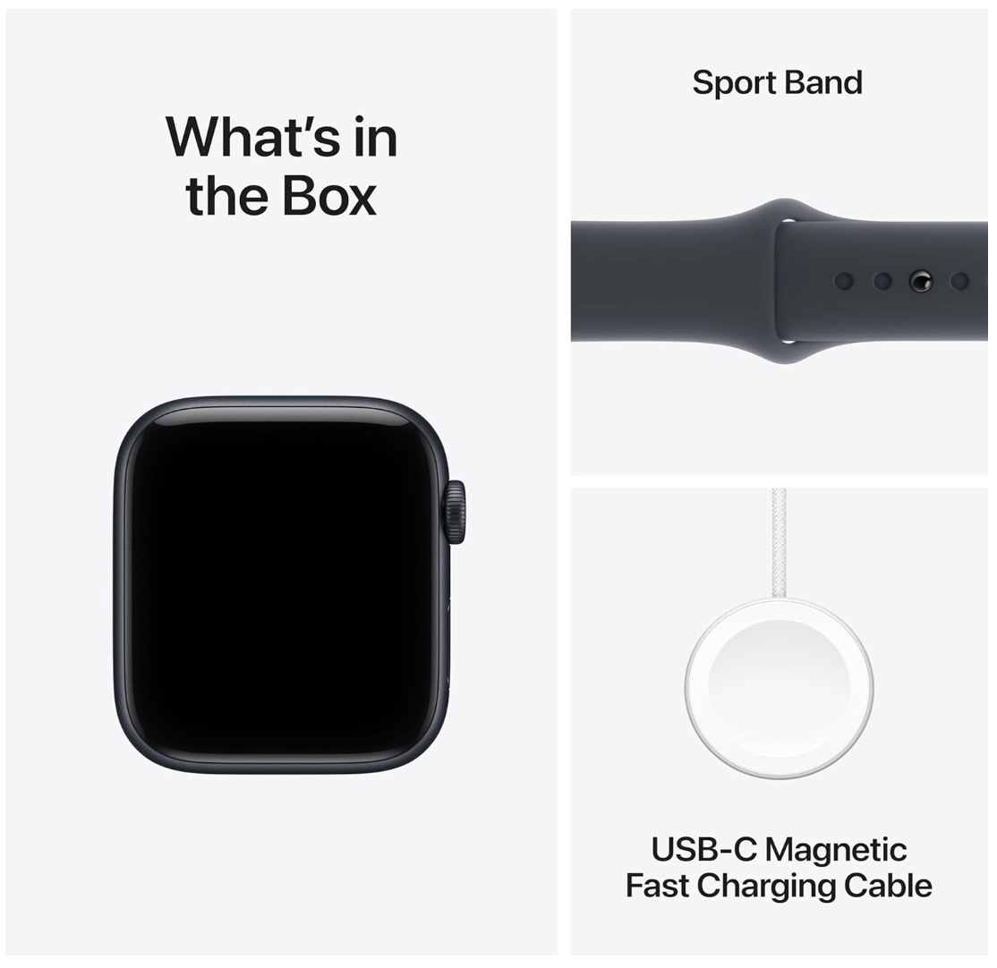 Apple Watch SE 3 (GPS) 44mm Midnight Aluminum Case with Midnight Sport Band M/L