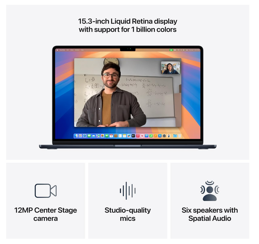 Apple MacBook Air 15.3" with Retina M4 Chip 10-Core CPU - 10-Core GPU 16GB 256GB - Midnight
